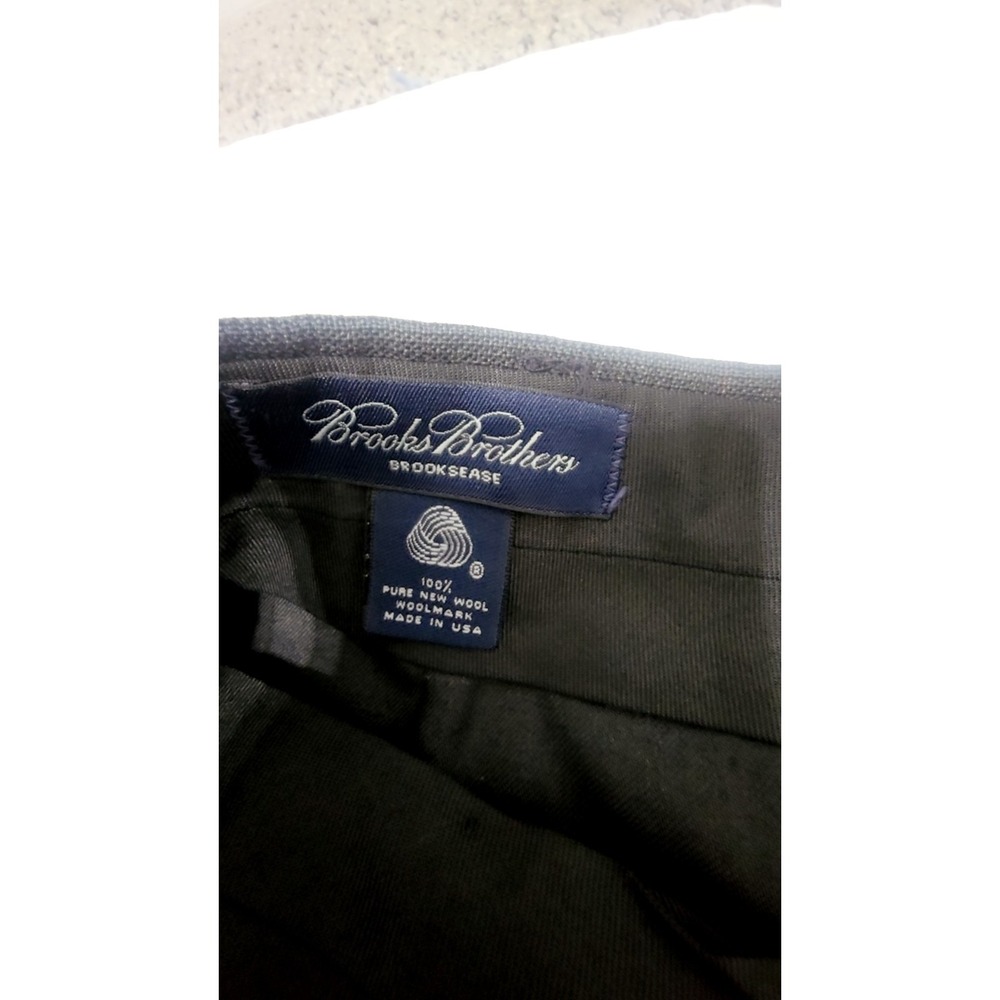 Brooks Brothers Brooksease Dress Pants Black/Dark Gray Made in USA Size Waist 34 - Picture 2 of 11